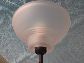 2 Lámparas Techo Cristal Blanco Metal Negro