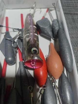 Señuelo y plomos de pesca