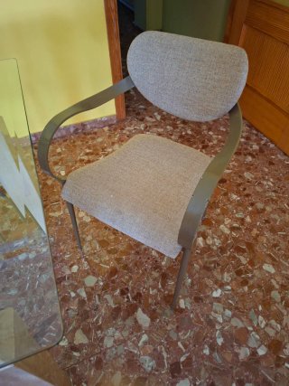 Mesa comedor cristal y 6 sillas + mesa centro