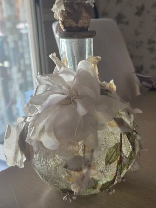Bottiglie decorative in vetro e tessuto