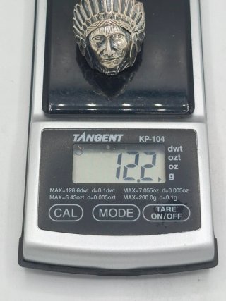 Anillo Plata 925 Cabeza Indio Americano