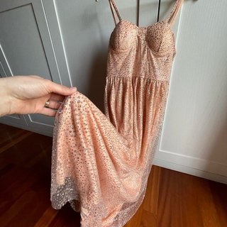 Abito da cerimonia oro rosa con strass
