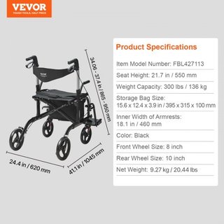 Caminador y silla de transporte 2 en 1 para personas mayores, combo de caminador y silla de ruedas plegable con reposapiés, caminador de movilidad de aluminio ligero con manillar ajustable, ruedas...