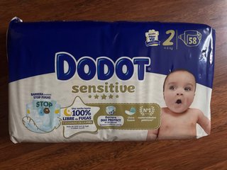 Pañales Dodot Sensitive Talla 2 - 58 uds