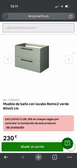 Mueble de baño (SOLO mueble + pila de lavabo)