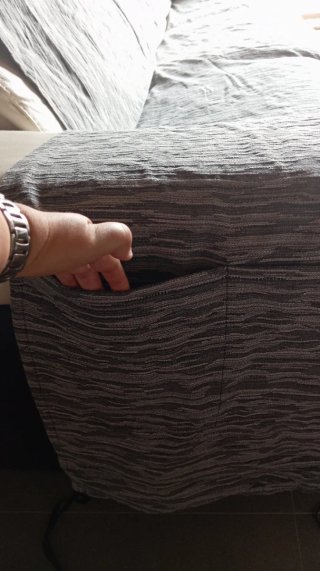 Funda sofá chaiselongue tela y piel
