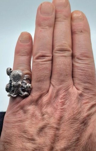Anillo en Plata 925 con figura de Pulpo
