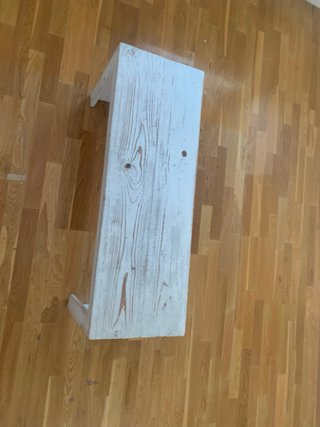 Banco de madera rústico blanco