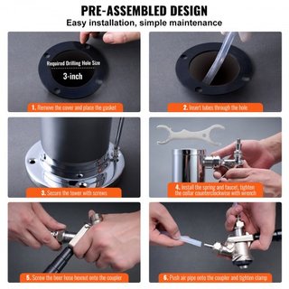 Kit de Torre de Kegerator, Kit de Conversión de Cerveza de Doble Grifo, Dispensador de Torre de Cerveza de Acero Inoxidable con Regulador de Doble Medida W21.8 y Acoplador de Barril de Sistema A, ...