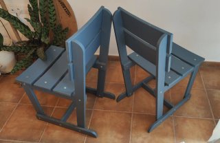 Pareja de Sillas IKEA azules. Estilo marinero.