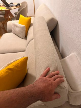 URGE HOY !n Sofá 3 plazas beige con cojines RECLIN