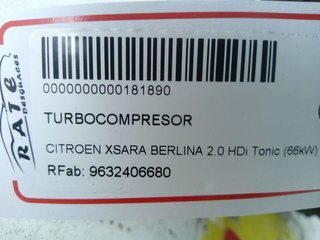 TURBOCOMPRESOR CITROEN XSARA BERLINA 2.0 HDi Tonic (66kW)