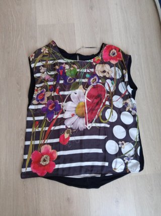 Camiseta Desigual Negra Multicolor