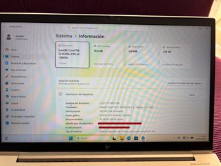 Portátil HP i5 10Gen 16GB RAM Plata