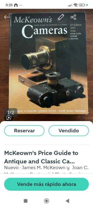 Catalogo Cámaras fotos Antiguas McKeiwns, especial