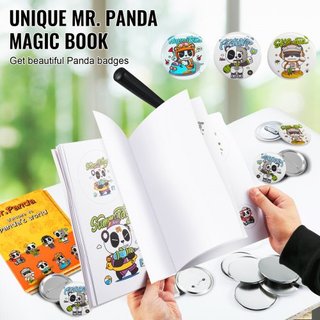 Máquina de Hacer Botones, Kit de Prensa de Insignias de Múltiples Tamaños de 1.25+2.25 Pulgadas, Regalos DIY para Niños, Suministros para Hacer Botones con 500 Piezas de Botones y Cortador Circula...