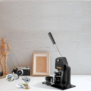 Máquina de Hacer Botones, Kit de Prensa de Insignias de Múltiples Tamaños de 1.25+2.25 Pulgadas, Regalos DIY para Niños, Suministros para Hacer Botones con 500 Piezas de Botones y Cortador Circula...