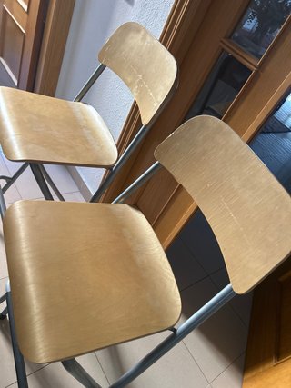 Banqueta alta Ikea roble y acero Las 2 por 30€