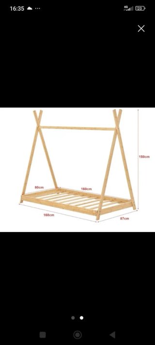 Cama Montessori con barandillas