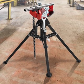 Torno de Cadena Tripode | Capacidad de Tubería de 1/8"-5" | Longitud de 92.5 cm | Piernas de Acero Plegables y Portátiles | Agarre, Soporte y Doblado de Tuberías | Ideal para Uso en Fábrica, Talle...
