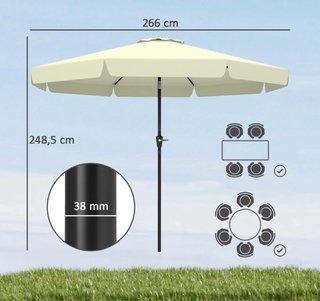 Parasol de jardín beige