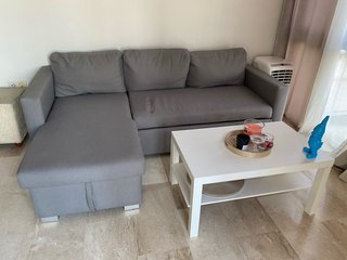 Sofá Chaiselongue Gris Tela
