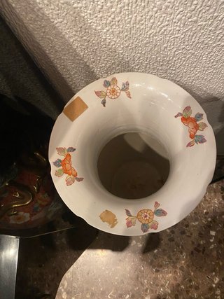 Jarrón Chino Porcelana Antiguo Decorado