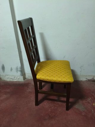 4 Sillas Madera Maciza Tapizadas