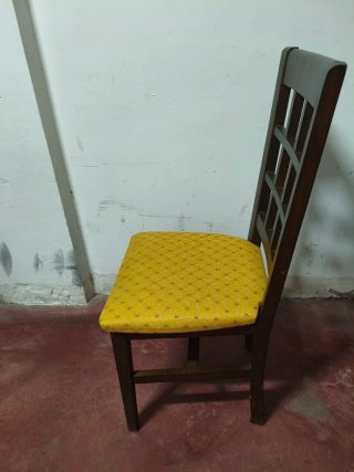 4 Sillas Madera Maciza Tapizadas