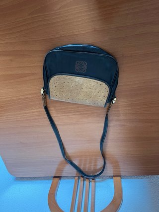 Bolso Loewe Piel y Ante Beige Negro