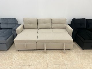 Sofá Cama Chaise Longue Beige