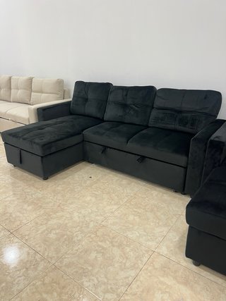 Sofá Cama Chaise Longue Beige