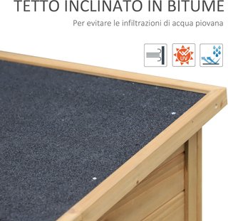 Armario Exterior, Casita de Jardín de Madera de Abeto, Cobertizo de Herramientas con Techo de Betún Impermeable, 87X46.5X96.5Cm