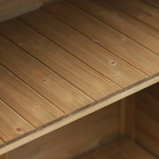 Armario Exterior, Casita de Jardín de Madera de Abeto, Cobertizo de Herramientas con Techo de Betún Impermeable, 87X46.5X96.5Cm