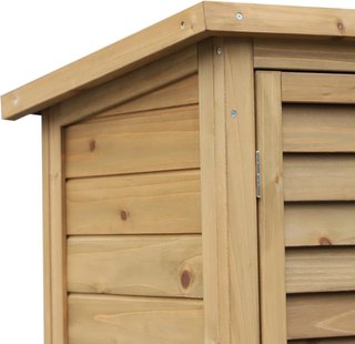 Armario Exterior, Casita de Jardín de Madera de Abeto, Cobertizo de Herramientas con Techo de Betún Impermeable, 87X46.5X96.5Cm