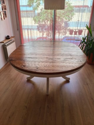 Mesa redonda extensible madera