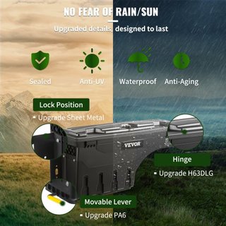 Caja de Almacenamiento para Cama de Camión, Tapa Bloqueable, Caja de Herramientas de ABS Impermeable para Rueda de 6.6 Gal/20 L con Candado de Contraseña, Compatible con Tundra 2007-2021, Lado del...
