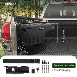 Caja de Almacenamiento para Cama de Camión, Tapa Bloqueable, Caja de Herramientas de ABS Impermeable para Rueda de 6.6 Gal/20 L con Candado de Contraseña, Compatible con Tundra 2007-2021, Lado del...