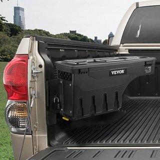 Caja de Almacenamiento para Cama de Camión, Tapa Bloqueable, Caja de Herramientas de ABS Impermeable para Rueda de 6.6 Gal/20 L con Candado de Contraseña, Compatible con Tundra 2007-2021, Lado del...