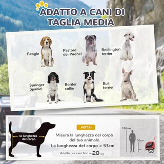 Remolque para Perros Mascotas de Bicicleta 130 X 73 X 90Cm Rojo y Negro