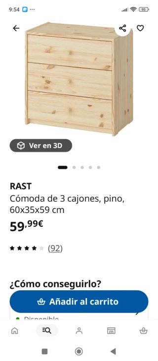Cajonera de madera Ikea