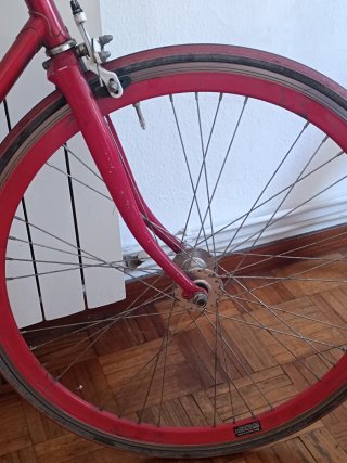 Bicicleta urbana single speed roja
