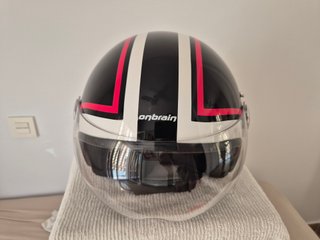 Casco Jet Onbrain Negro/Blanco/Rojo