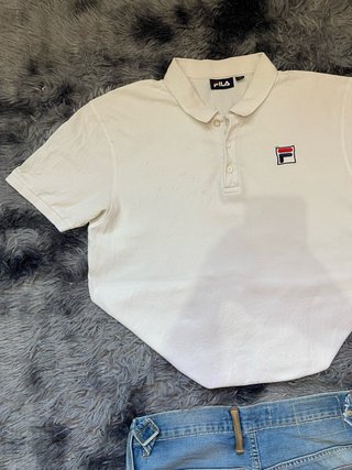 Polo Fila Bianco Retro Y2K Tennis