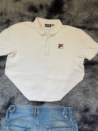 Polo Fila Bianco Retro Y2K Tennis