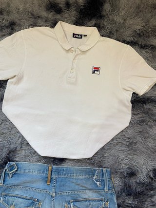 Polo Fila Bianco Retro Y2K Tennis