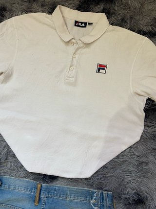 Polo Fila Bianco Retro Y2K Tennis