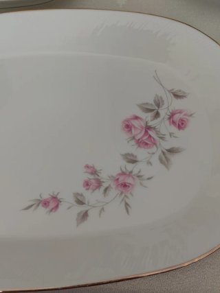 Vajilla porcelana flores rosas