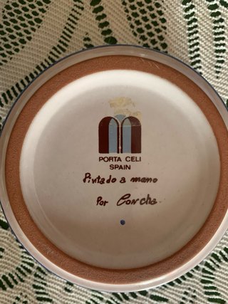 Jarra y caja tapa cerámica floral