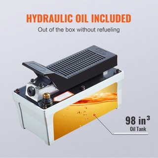 Bomba Hidráulica de Aire, 6895 bar 1.9L de Capacidad, Salida de Aceite NPT 10mm, Entrada NPT 6.4 mm, Tubería de 2m, Bomba Hidráulica Actuada por Pie, Pedal de Aire para Máquinas de Marco de Carroc...